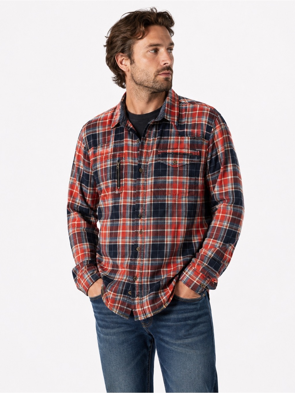 Buffalo David Bitton Men’s Plaid Button Down Shirt L